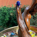 Blue Glass Scarab Ring