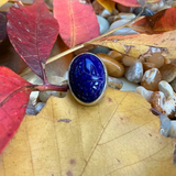 Blue Glass Scarab Ring