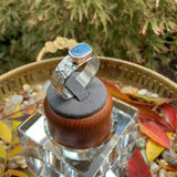 Australian Opal in Hammered Silver Band