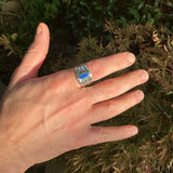 Australian Opal Engraved Ring