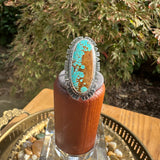 Turquoise Ring Sterling Silver Fringe