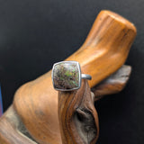 Square Australian Matrix Opal Ring