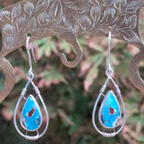 Turquoise Number Eight Mine Sterling Silver Wrap Earrings