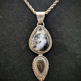Dual Opal Pendant - Dendritic Opal Above & Matrix Opal Below