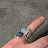 Dendritic Opal With Sterling Silver Leaves