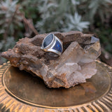 Australian Matrix Opal Ring with Lapis Inlay