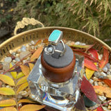 Rectangle Turquoise Dual Stone & Flower Ring