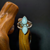 Dual Pinfire Australian Boulder Opal Ring