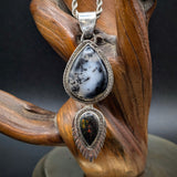 Dual Opal Pendant - Dendritic Opal Above & Matrix Opal Below