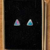 Australian Opal Stud 925 Sterling Silver Earrings Triangle
