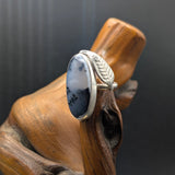 Dendritic Opal With Sterling Silver Leaves
