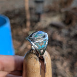 Australian Boulder Opal Ring with Turquoise Inlay