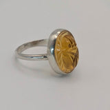Amber Glass Scarab Ring