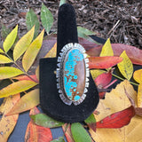 Turquoise Ring Sterling Silver Fringe