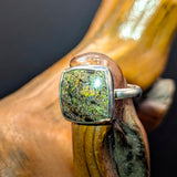 Square Australian Matrix Opal Ring