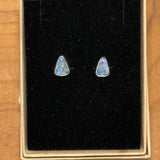 Australian Opal Stud 925 Sterling Silver Earrings Triangle