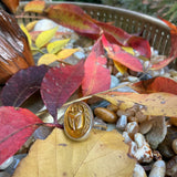 Amber Glass Scarab Ring