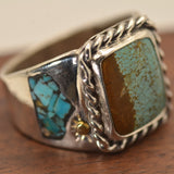 Number Eight Mine Turquoise Ring with Turquoise Mountains Inlay