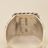 Number Eight Mine Turquoise Ring with Turquoise Mountains Inlay
