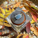 Australian Opal in Hammered Silver Band
