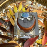 Australian Opal in Hammered Silver Band