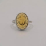 Amber Glass Scarab Ring